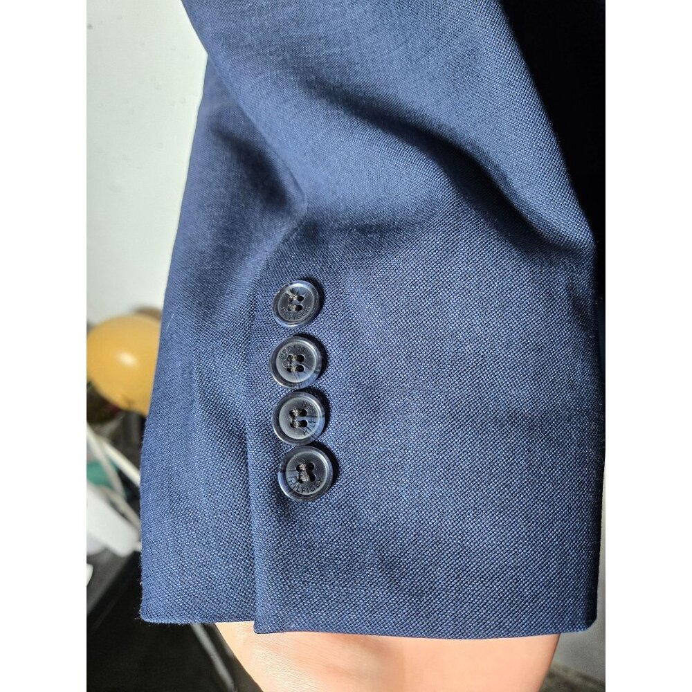 Tommy Hilfiger Mens Blue 100% Worsted Wool Sports Coat Jacket Size 46R Formal - Picture 11 of 14